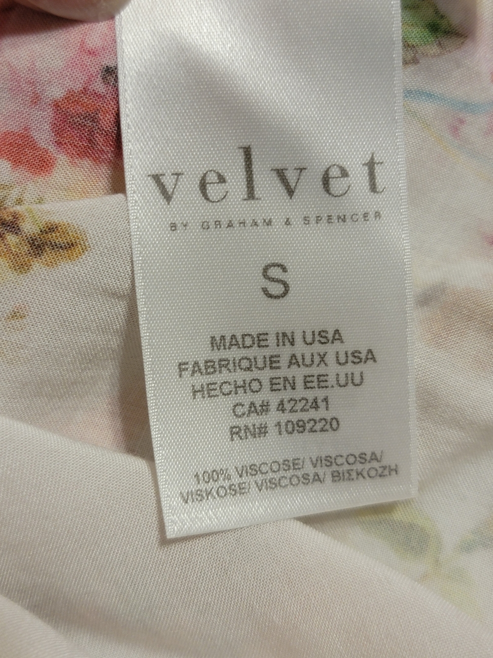 Velvet by Graham & Spencer Floral Watercolor Sleeveless Blouse Top Small - Picture 10 of 12